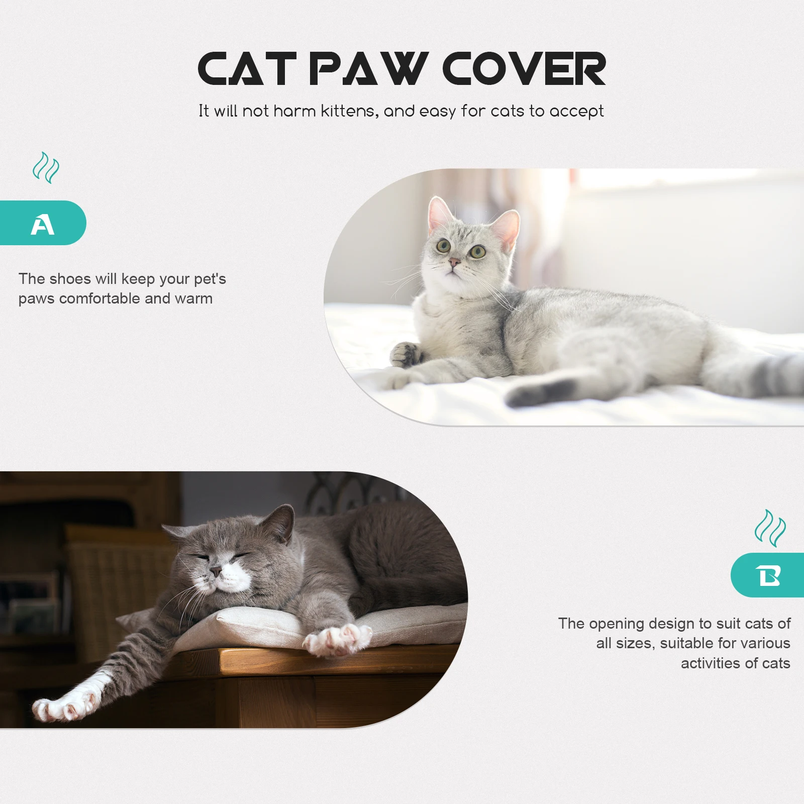 

4Pcs Anti-Scratch Cat Shoes Tpe Material Comfortable Warm Pet Paw Covers for Various Activities