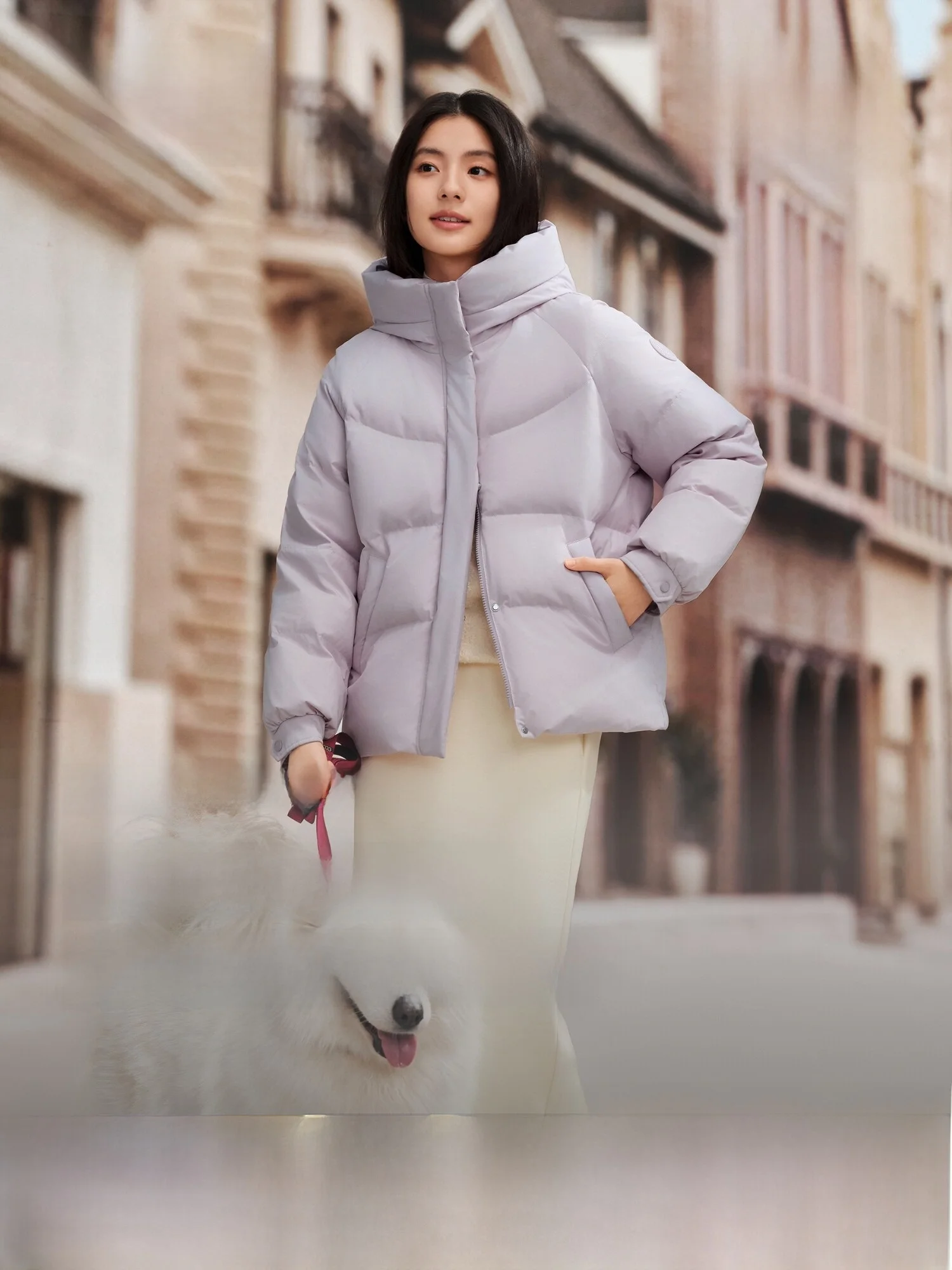 

Bosideng New Winter Women's Casual Sweet Style Short down Jacket Hooded Versatile Fashionable Warm Polyester Fiber Filled