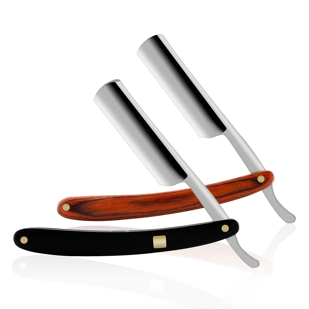 Lama di rasoio da barbiere manuale Coltello da barba in legno Rasoio da uomo Strumenti da barba per rasoio da barbiere professionale in acciaio inossidabile