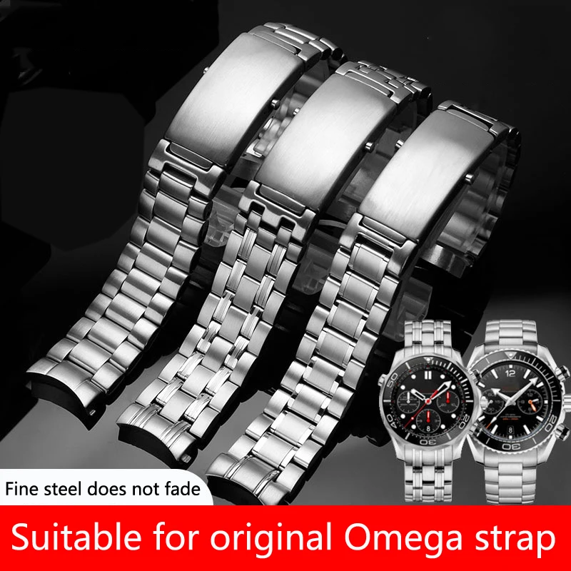 High Quality Solid Stainless Steel Watch Strap For Omega Watch Band Seahorse Super Series Men\'s Bracelet 18mm 20mm 22mm
