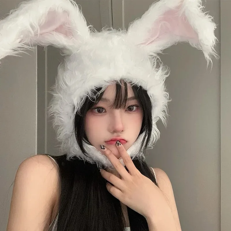 Winter Autumn Trendy Cute Plush Rabbit Long Ears Hat Women Warm Hats Girls Party Cosplay Hats