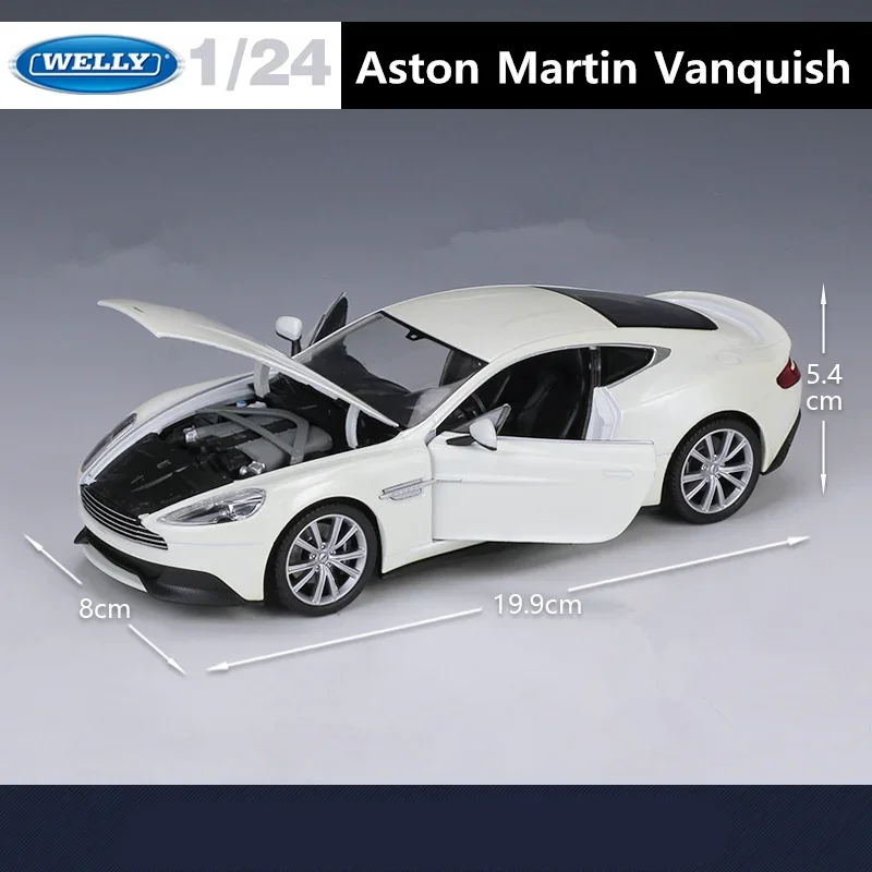 WELLY 1:24 Aston Martin VANQUISH Alloy Racing Car Model Diecast Metal Toy Sports Car Model Simulation Collection Gifts