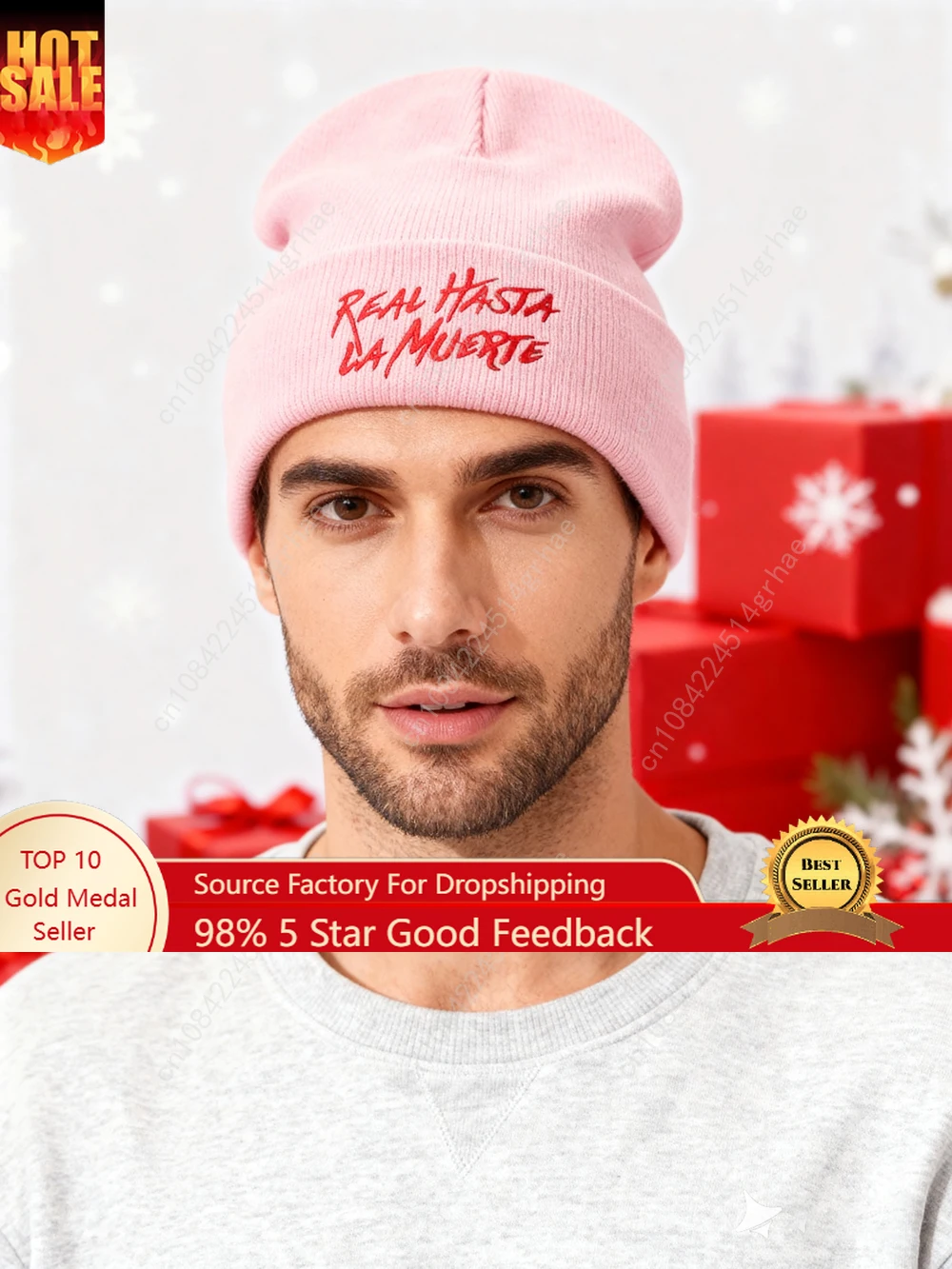 

1pc' Real' Embroidered Beanie Soft Stretchy Lightweight Winter Hat for Men & Women, Outdoor Hip Hop Fashion