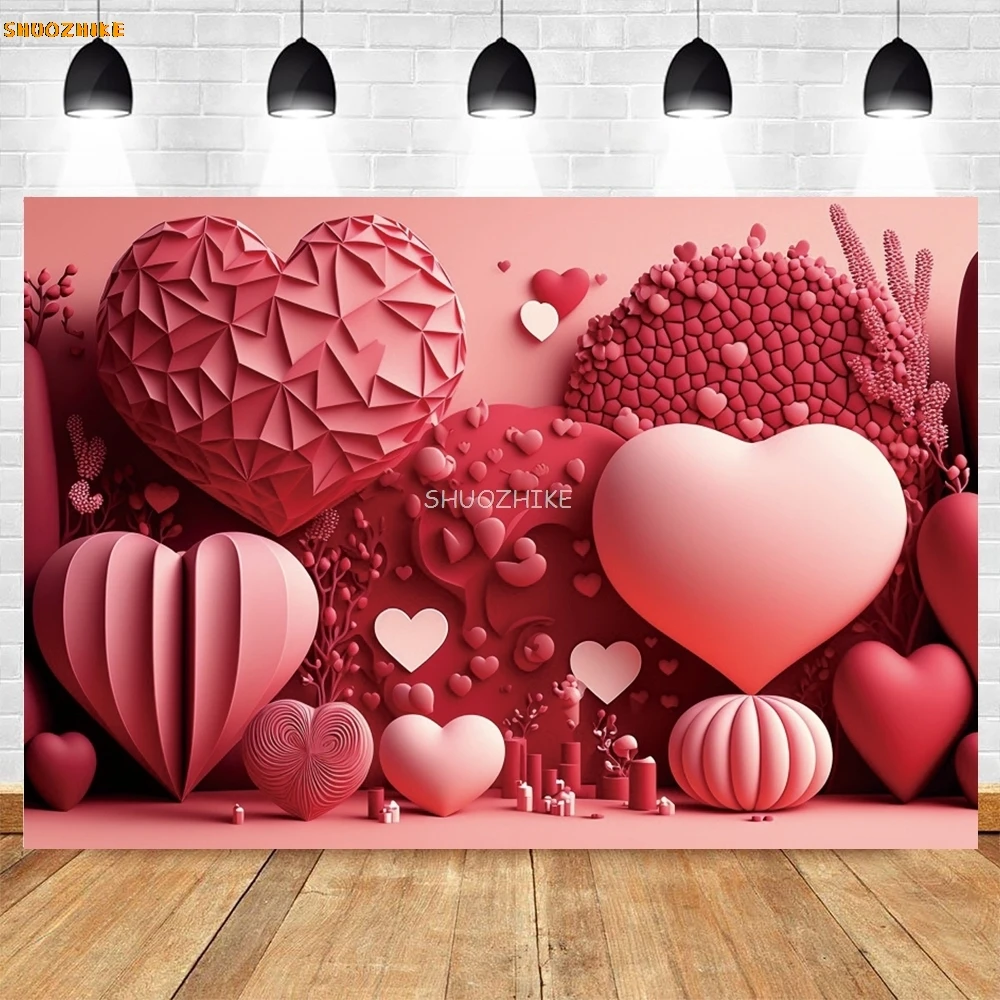 3d vermelho amor coração fotografia pano de fundo feliz dia dos namorados casamento festa de aniversário decoração chá de panela fundo estúdio foto