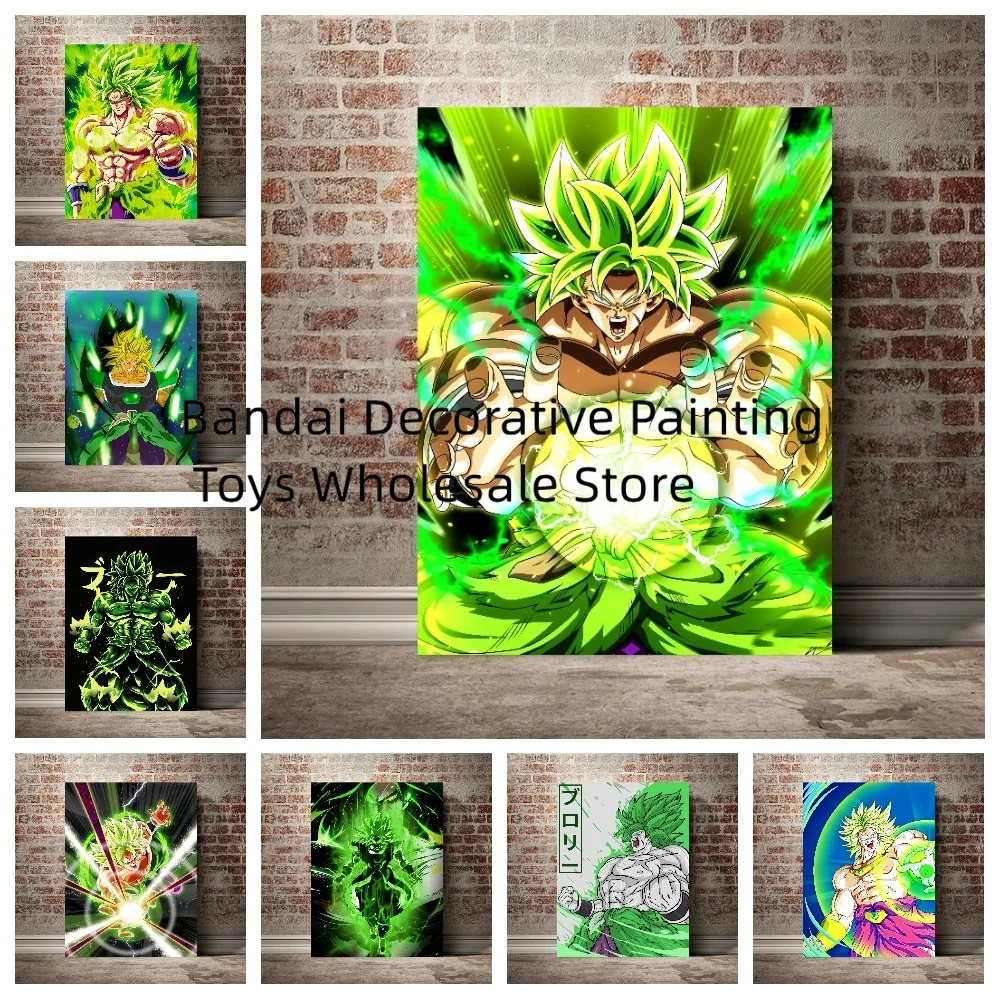 Hot Anime Dragon Ball Super Saiyan Goku Broli Poster Canvas Painting Suitable for Home Room Wall Art Decoration Children's Gift