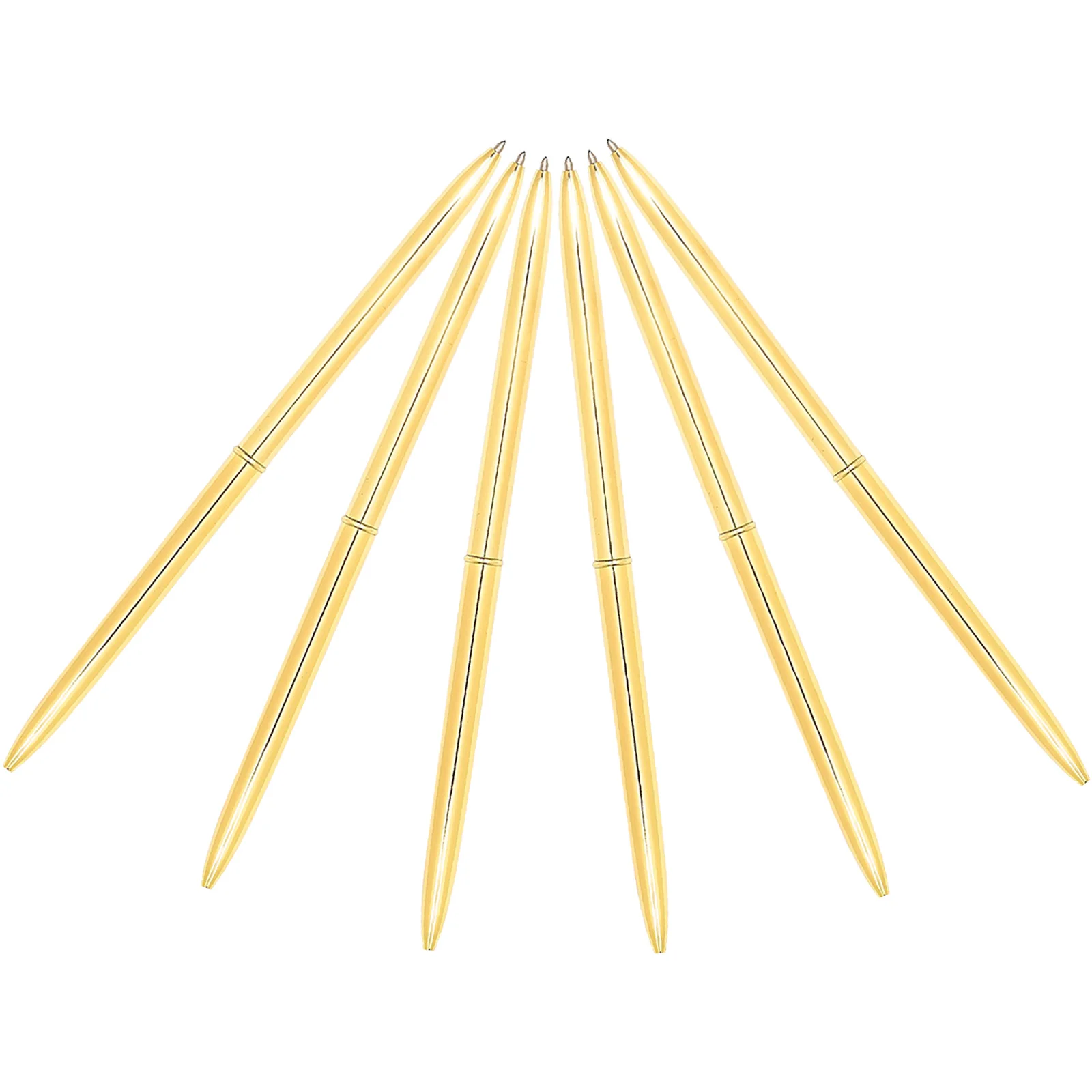 

6 PCS Metal Ballpoint Pen Gold Pens Metallic Writing Slim Color Shining School Supplies Desk Office