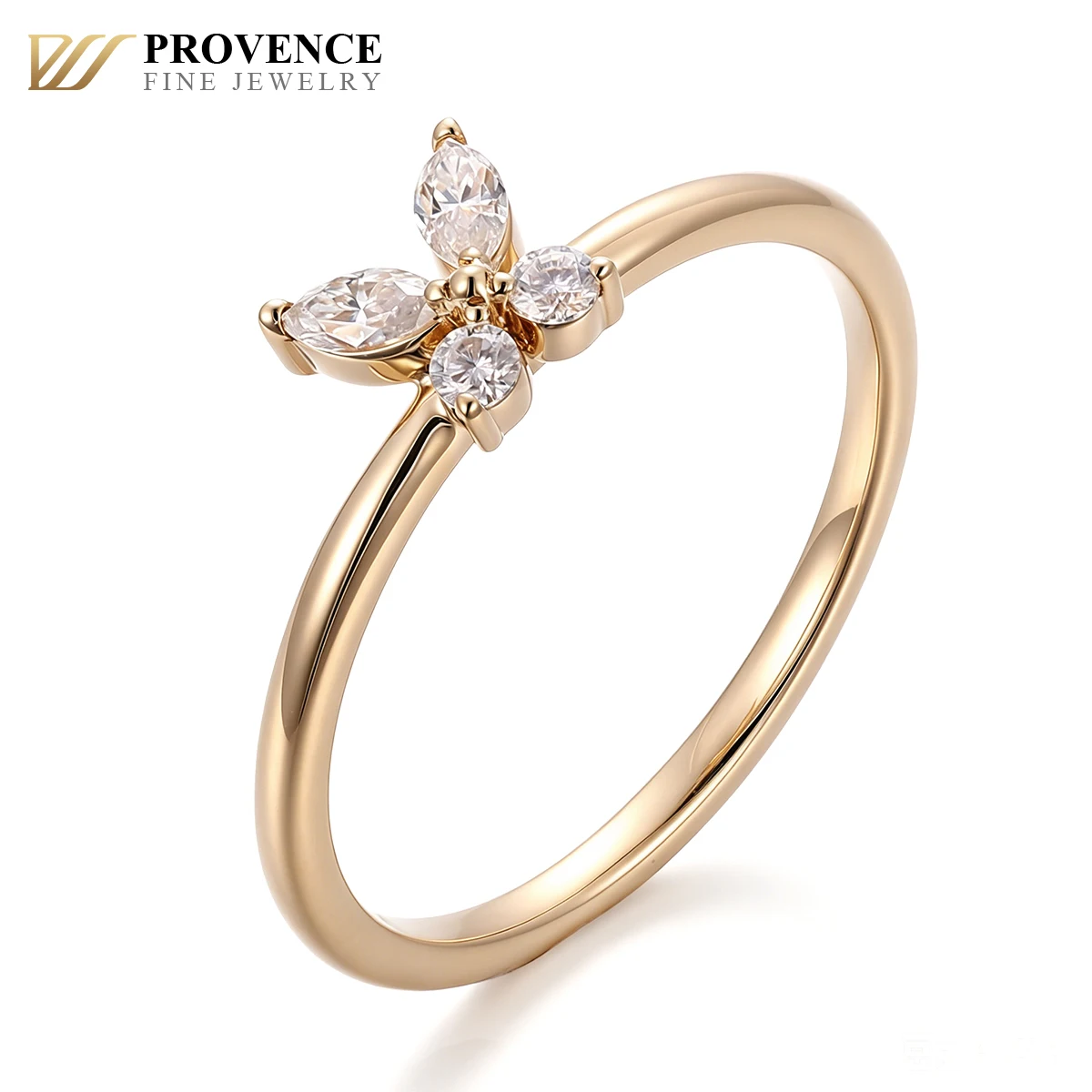 Provence 10k14k Yellow Gold Lab Diamond Ring With Marquise Cut  For Women Party Wedding Anniversary Fashion Jewelry Gift