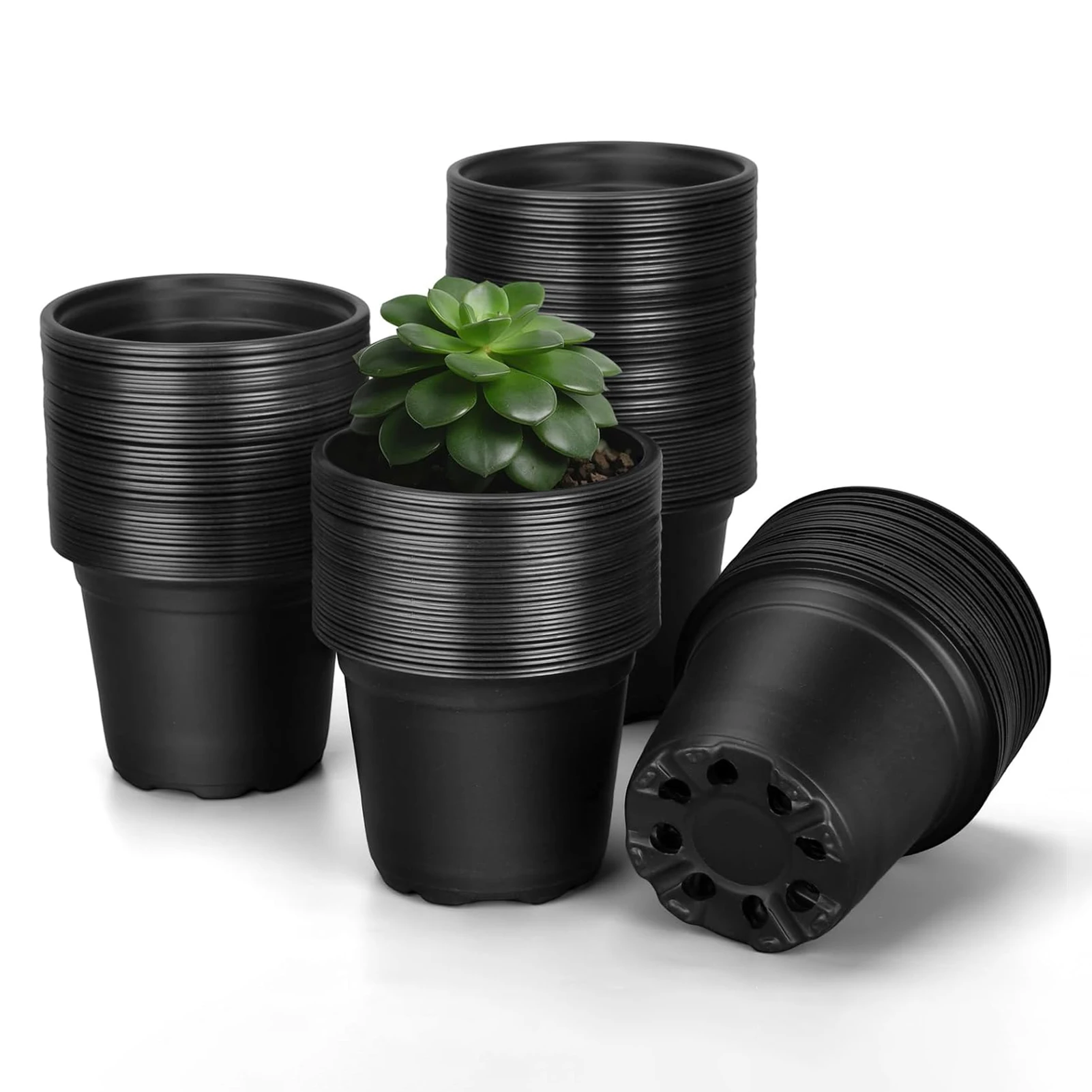 20/50/100pcs Nursery Pots 10cm Flower Pot for Seed Starting Pots Plastic Flower Plant Container for Garden Succulents Seedlings