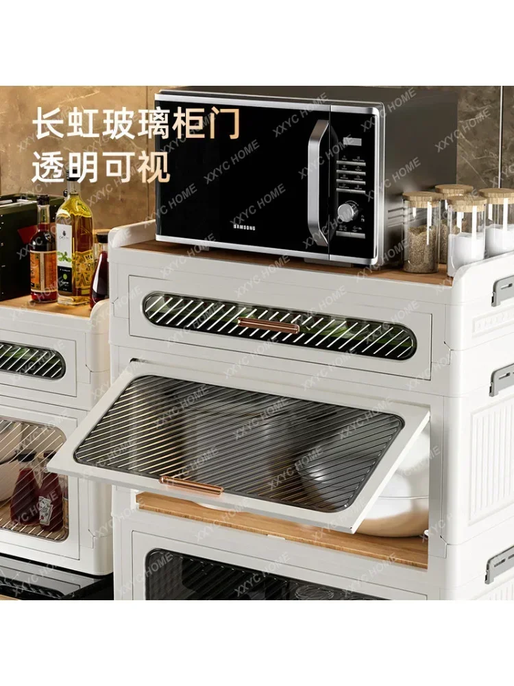 Storage Cabinet Flip-Type Kitchen and Bathroom Organizing Cabinet Thickened Plastic Locker Kitchen Cupboard bathroom organizer