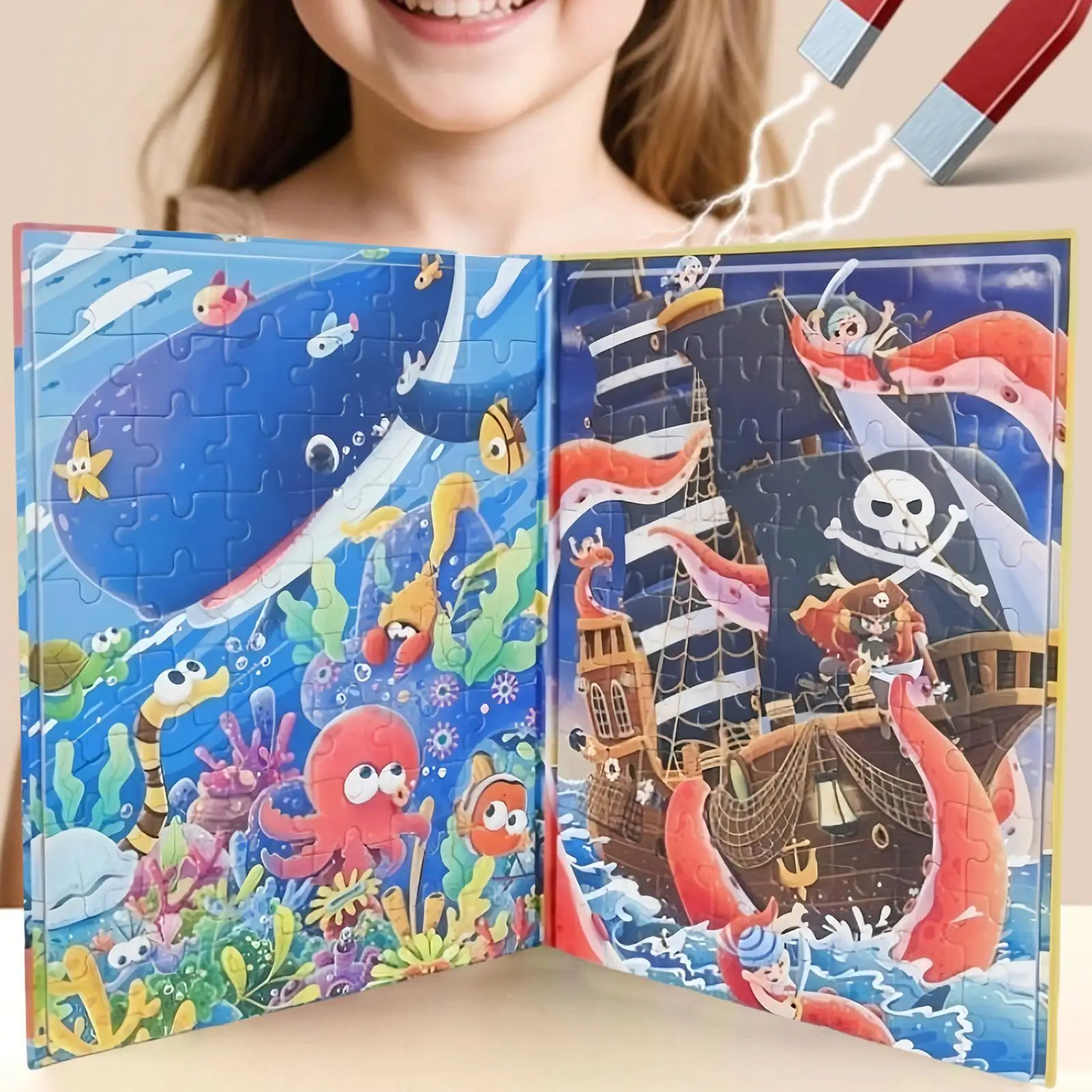 Magnetic Puzzle Book Magnetic Puzzle Toy Educational Toys Book Activities Games For Kids Boys Girls Road Trip Car Ride Learning