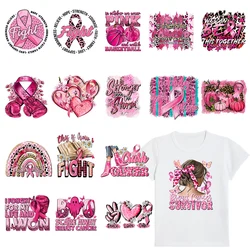 Breast Cancer Awareness Heat Transfer Patches HTV Heat Transfer Iron on Decals for Clothing T Shirt Backpack DIY Craft