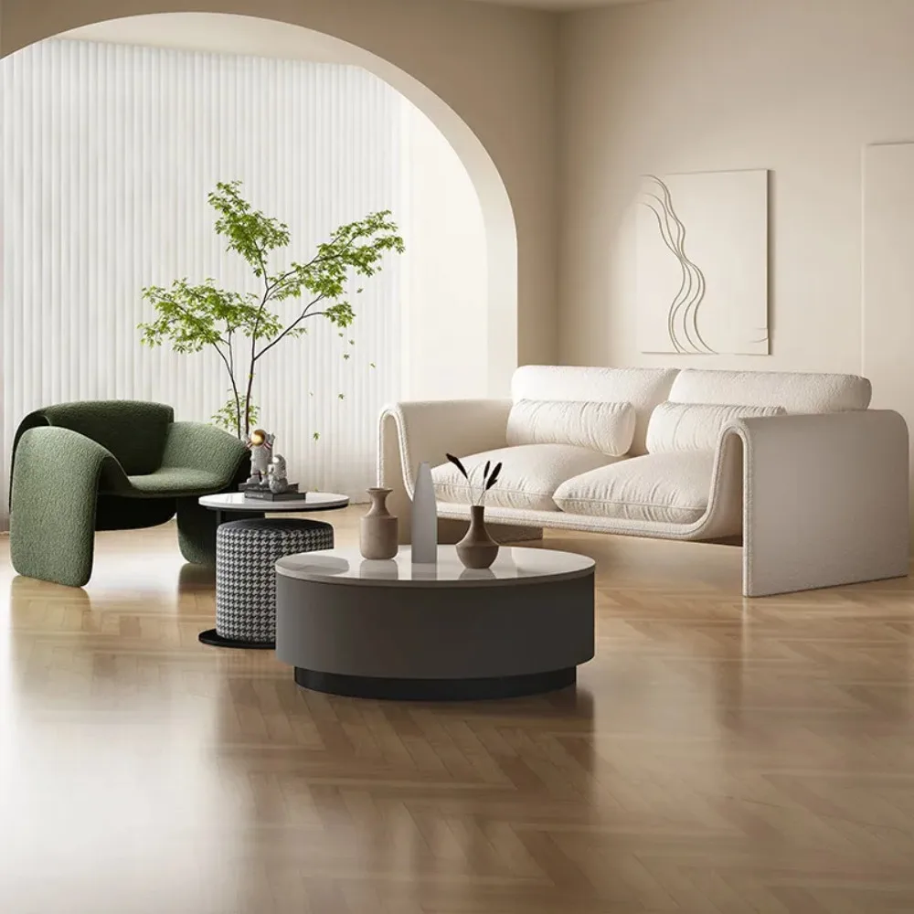 

Nordic fabric sofa living room small apartment simple modern light luxury home cream style creative net red leisure sofa