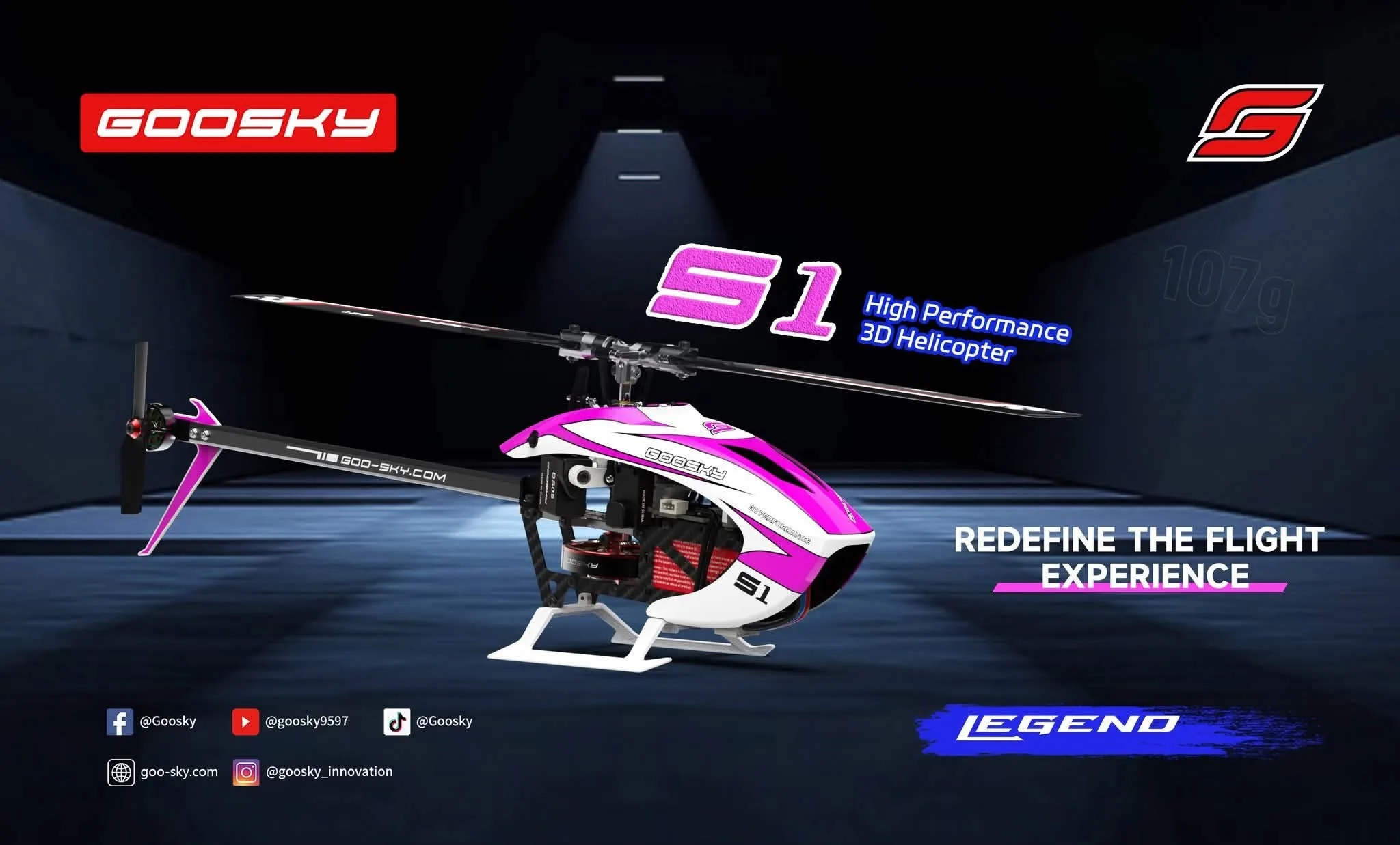 

В наличии 2025 Новый GOOSKY LEGEND S1 BNF 3D RC Вертолет 6CH 3D Flybarless Двойной бесщеточный двигатель RC Вертолет с прямым приводом