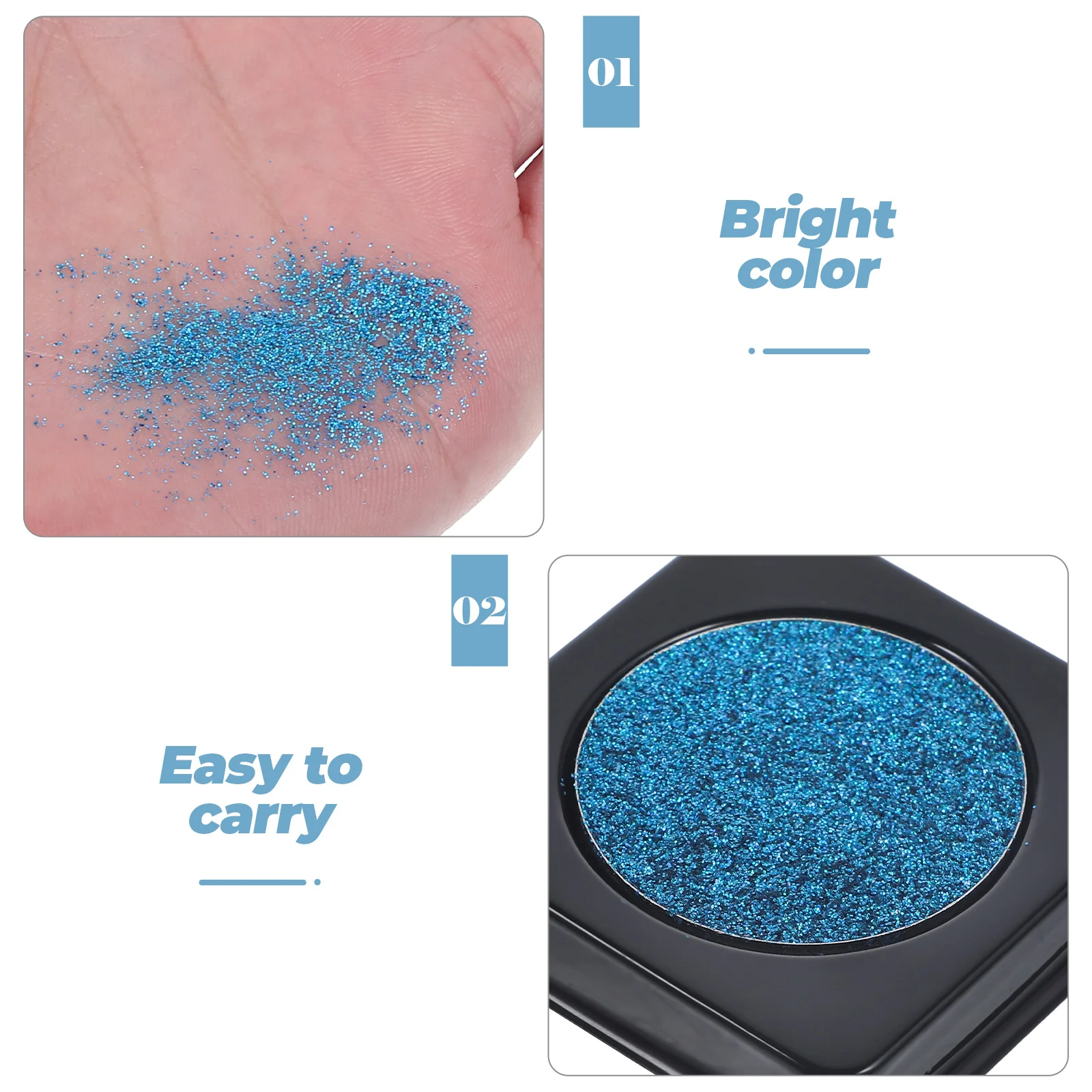 

1Pc Glitter Eyeshadow Palette Stage Show Sparkly Eye Makeup -Lasting Bright Glitter Makeup