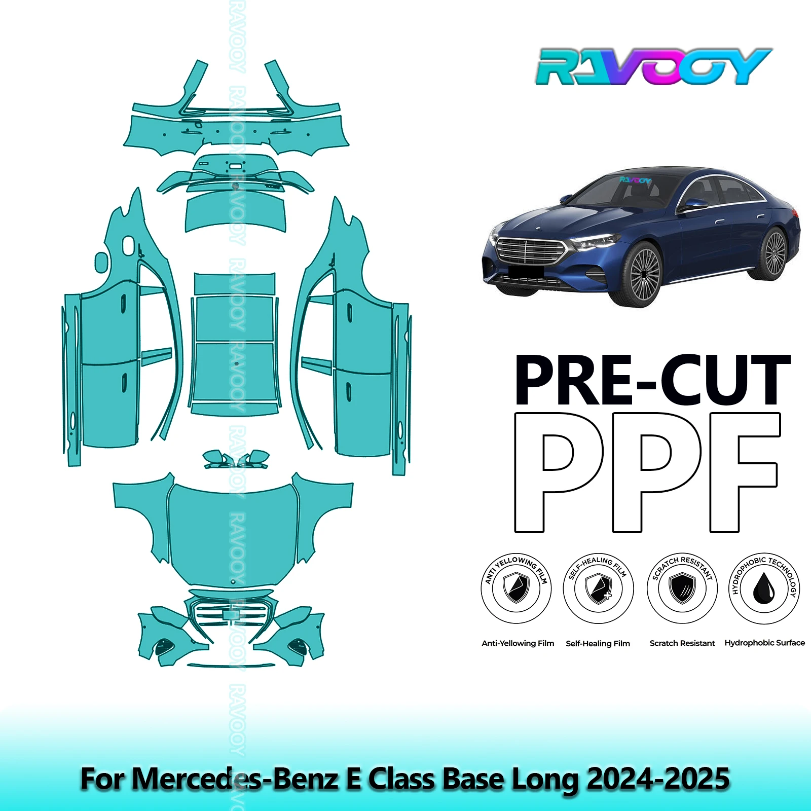 

Full Vehicle Clear Bra Precut PPF Paint Protection Film For Mercedes-Benz E Class Base Long 2024-2025