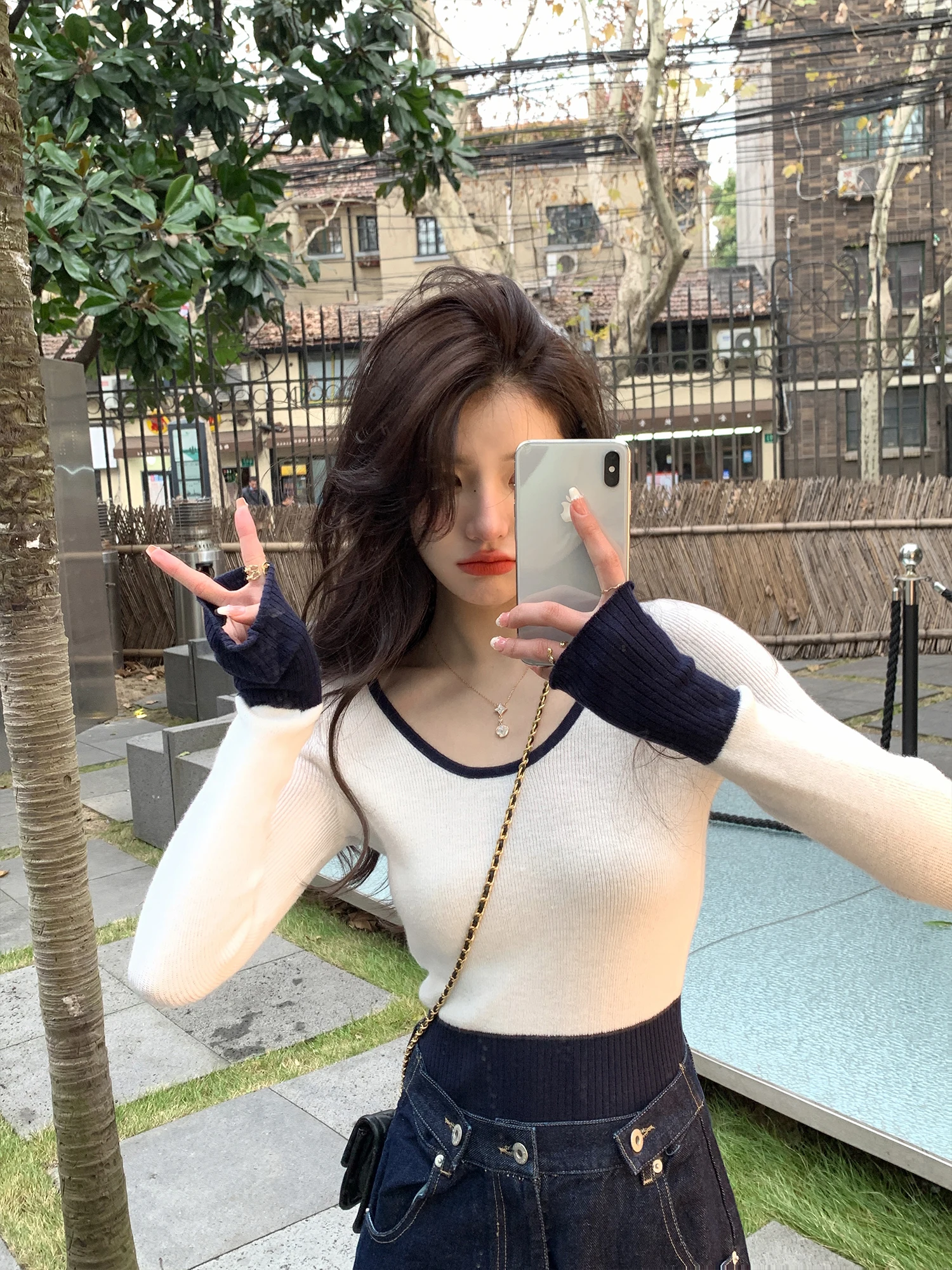 

Color Blo Трикотажная основа irt Long Sve round Ne Slim Fit Женская внутренняя одежда Весна Осень Сезон для поездок на работу Sle Faion