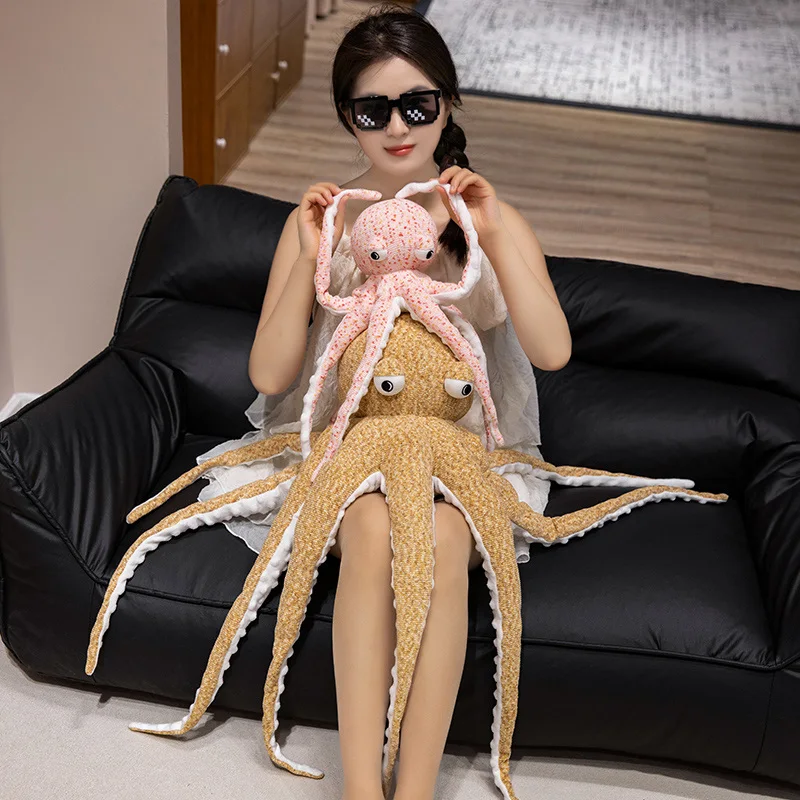 40/60/80cm Cartoon Giant Long Legs Octopus Plush Doll Pillow Warm Hug Super Soft Yellow Pink Marine Animal Plush Toy Home Decor