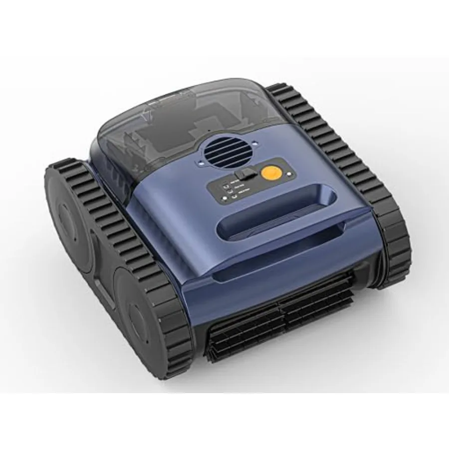 Above Ground Pool Vacuum: Cordless Robotic Cleaner, ABS Plastic, Blue, 180-min Runtime, Covers 2000 Sq.ft, Self-Parking LED Ind