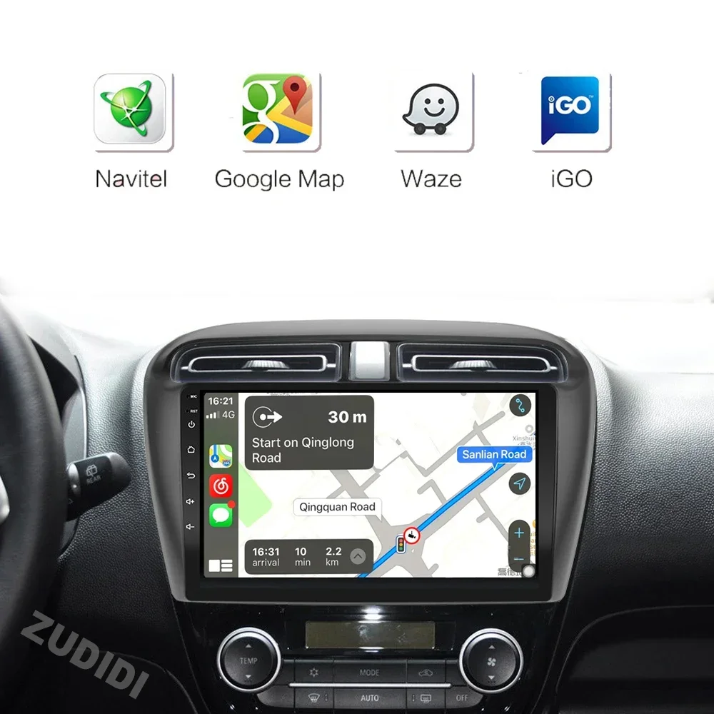 Rádio do carro de android 13 2din para mitsubishi mirage attrage 2012-2018 sistema multimidia reprodutor de vídeo navegação dsp ips carplay