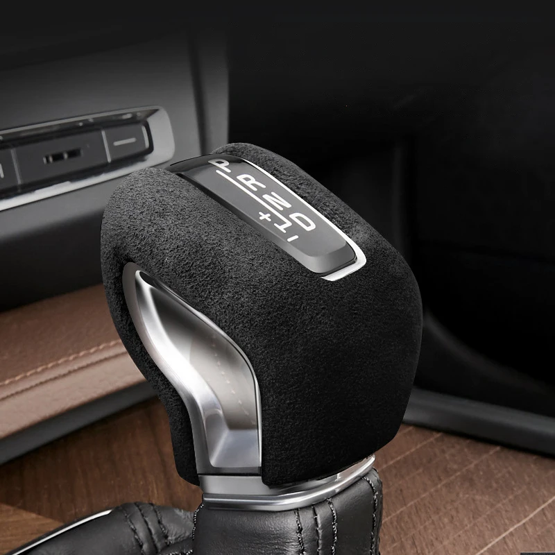 

Suede Leather Overlays Car Gear Shift Knob Cover Protector Car Accessories Parts Auto Trim For Volvo XC60 XC90 S60 S90 V60