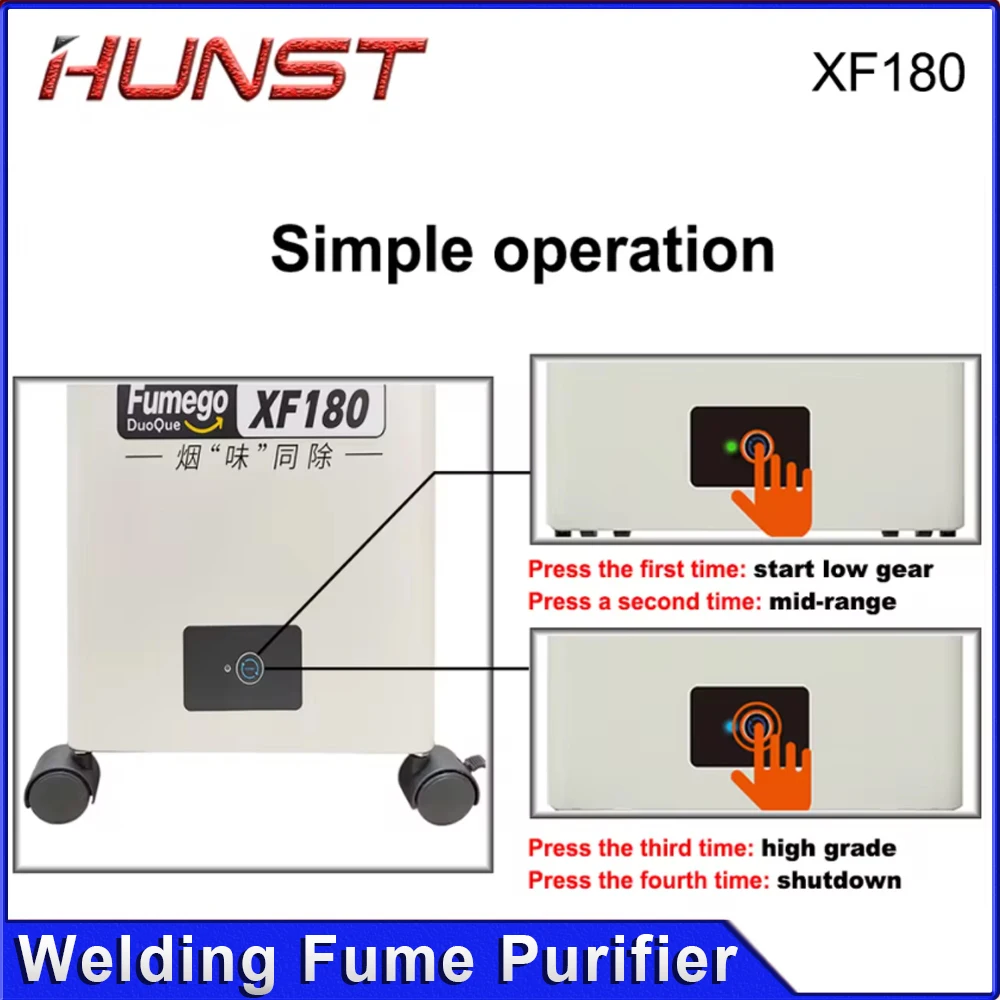 Hunst Laser Fume Extractor XF180 Soldering Smoke Fume Absorber Purifier HEPA Dust Collector for Nail Salon,Beauty Dust Absorbing