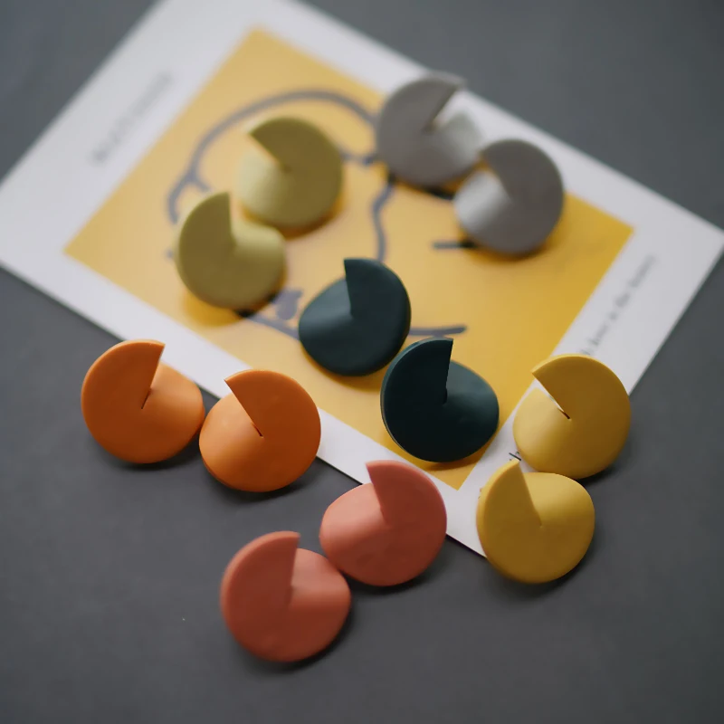 Dots Trendy Pop Modern Simple Stylish Multi Solid Colors Polymer Clay Earrings Studs For Party Daily Casual Wearing