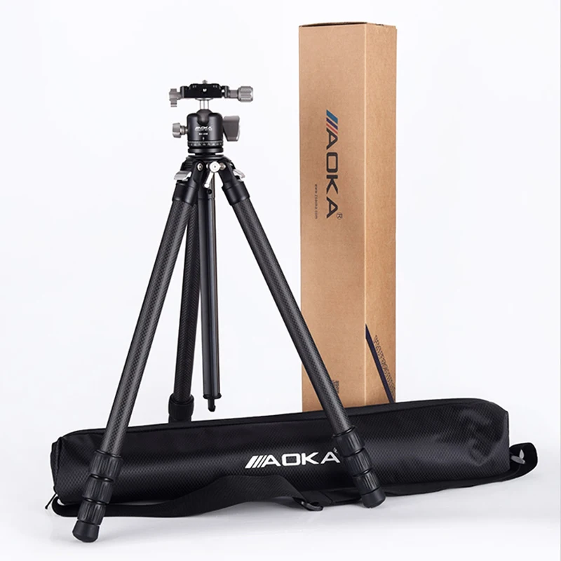 حامل ثلاثي كاميرا AOKA KY224CL+BH25R جديد خفيف الوزن ومدمج من ألياف الكربون للسفر مع عمود مركزي #6