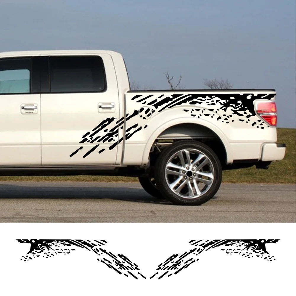 

2PCS Decal Sticker Side Bed Mud Splash Kit Suitable For Ford Raptor SVT F-150 2009-2018 Decals Vinyl Auto Decoration Accessories