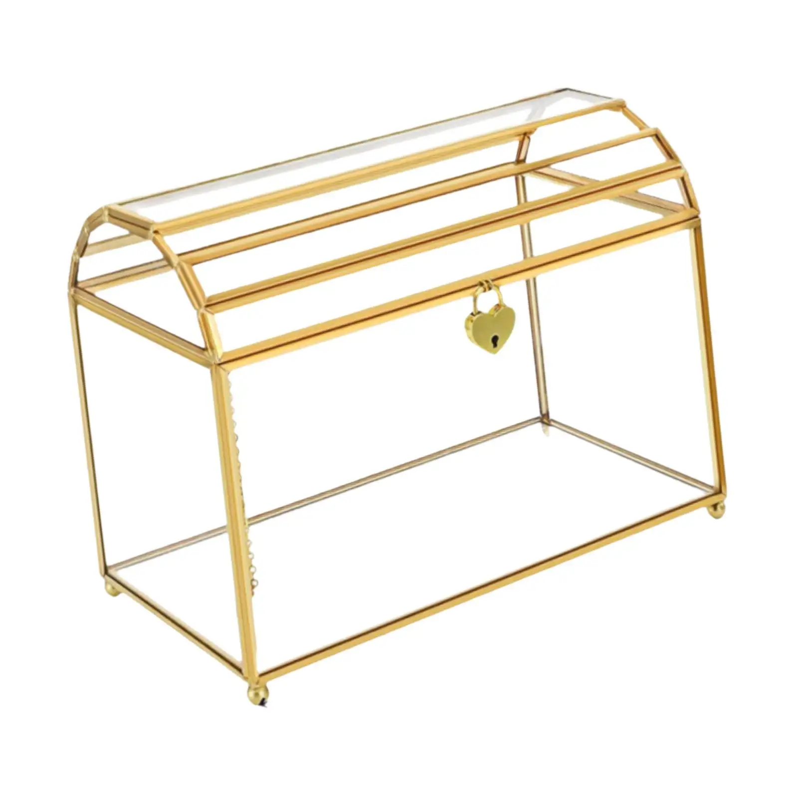 Glass Wedding Card Box Portable Table Centerpiece Storage Container Greeting Card Organizer for Graduation Party Event Birthday