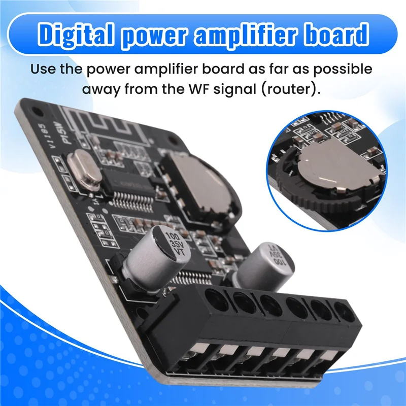 ABKQ-3X 20W Stereo Bluetooth Power Amplifier Board 12V / 24V High Power Digital Power Amplifier Board XY-P15W Without Shell