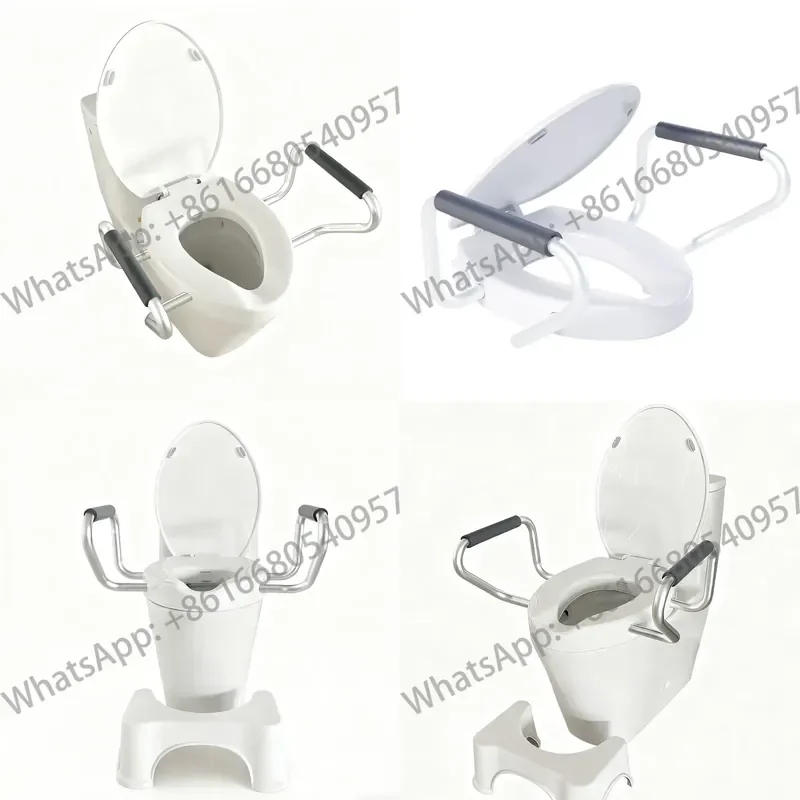 

Elevated Raised Toilet Seat with Armrests for Elderly Disabled Bathroom Safety Aid