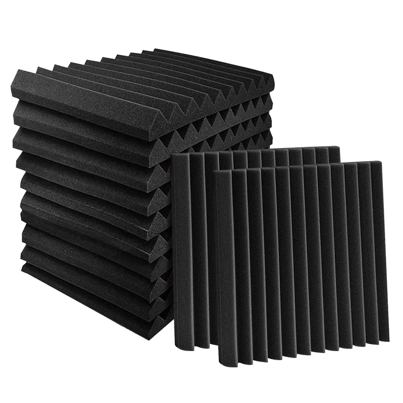 Acoustic Foam Panels Wedges 24 Pack Acoustic Panels 1 X 12 X 12Inch Studio Sound Absorbing Tiles Recording Ceiling