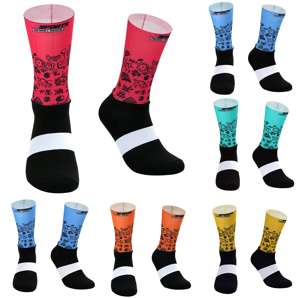 Anti Slip Outdoor Cycling Socks Seamless Integral Moulding Camping Hiking Running Bicycle Bike Sport Socks