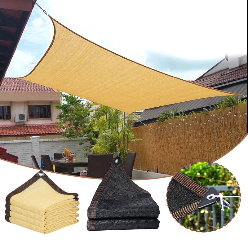 Наружные навесы Sunshade Sail Garden Canopi для террасы, автомобильный брезентовый тент, прямоугольный бассейн солнцезащитный навес, солнцезащитный козырек, Солнцезащитная сетка