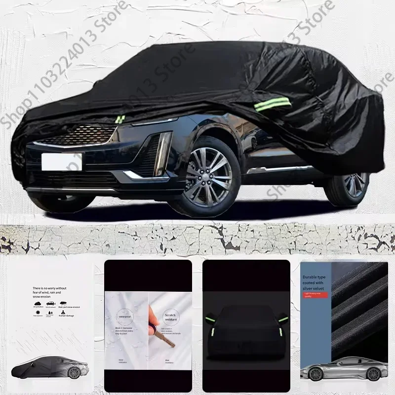 For Cadillac XT6 Exterior Car Cover Outdoor Protection Full Car Covers Waterproof Sunshade Anti UV Snow Cover Car cover Black