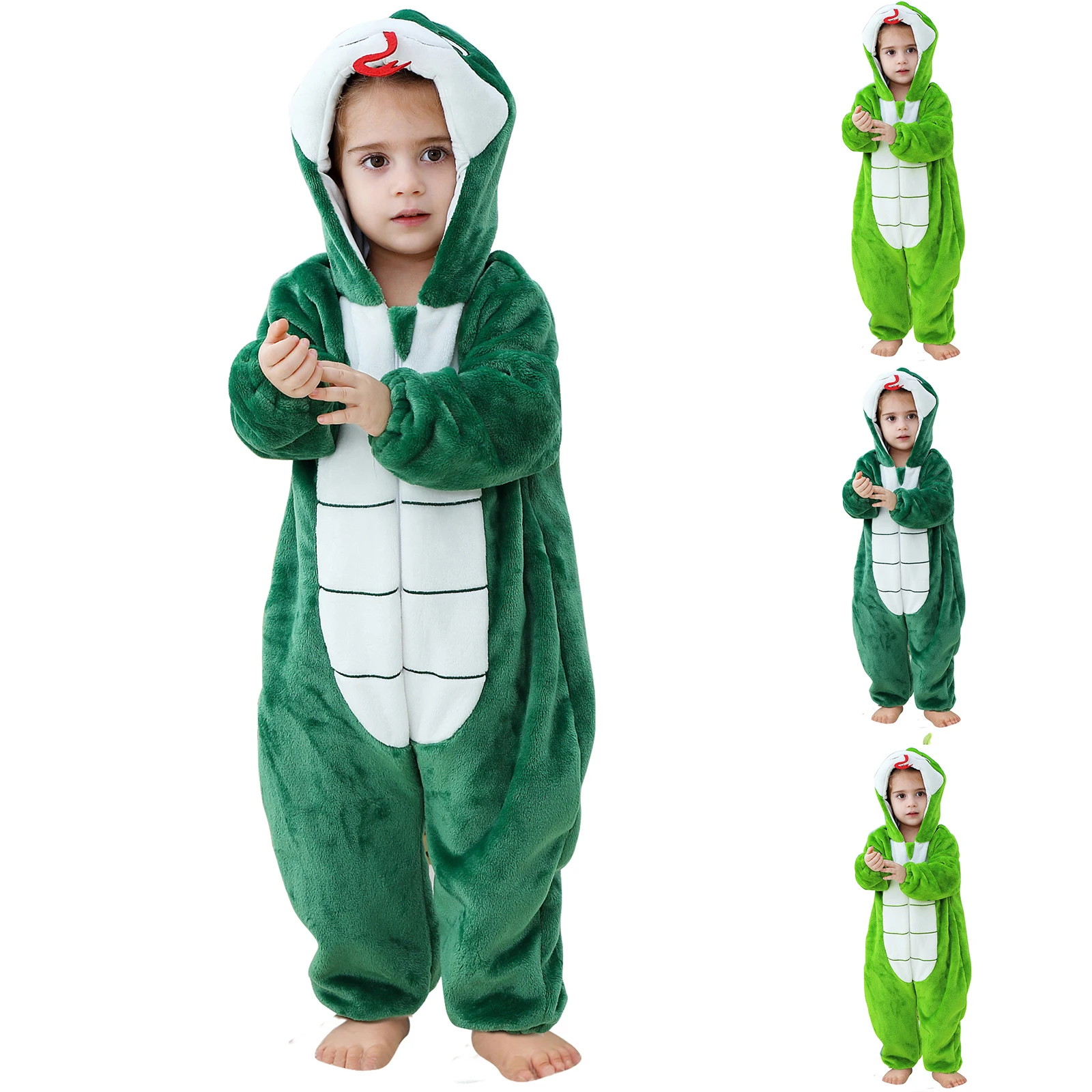 

New 2025 Children's Jumpsuit, Warm Flannel Jumpsuit, Animal Shaped Climbing Suit