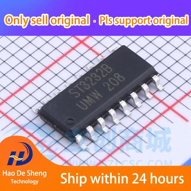 

10PCS/LOT RS232 ST3232BDR SOP-16 New Original In Stock
