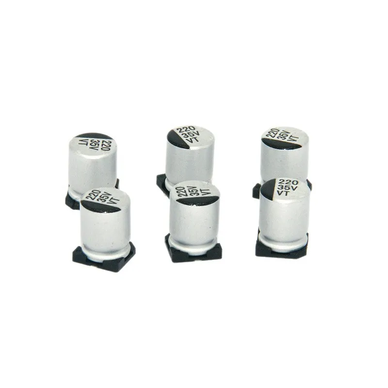 40pcs 35V 220uF SMD Aluminum Electrolytic Capacitor VT 8x10mm for Industrial Power Supply Audio Equipment