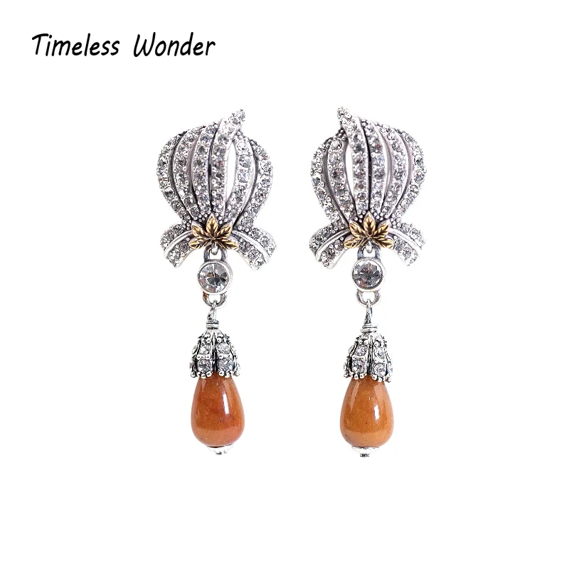 Timeless Wonder Fancy Zircon Geo Floral Button Earrings for Women Designer Jewelry Punk Sweet Gift Rare Top Classy 3346