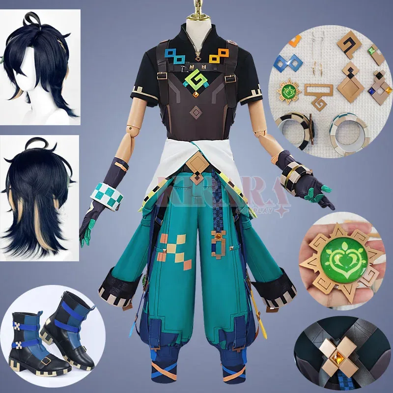 

Natlan Kinich Косплей Костюм Парик Волосы Игра Impact Kinich Обувь Для Косплея Сапоги Мужские Вечерние Наряды Костюмы Для Ролевых Игр