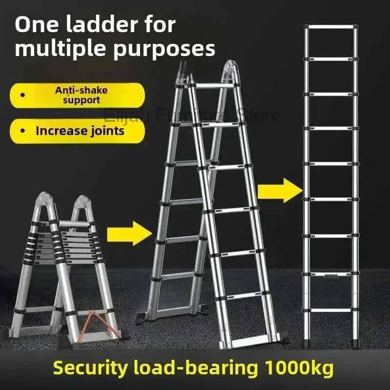 

Stainless Steel Multifunctional Telescopic Ladder Household Portable Engineering Lifting Straight Folding Safety Portable Ladder