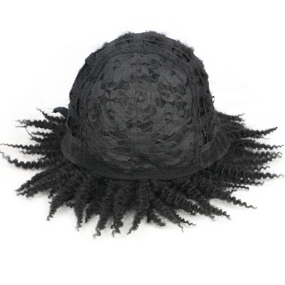 Parrucche corte nere afro ricce intrecciate per donne nere Parrucche per capelli finti Locs Parrucca corta Dreadlock Parrucche intrecciate twist crespi Sintetiche 1