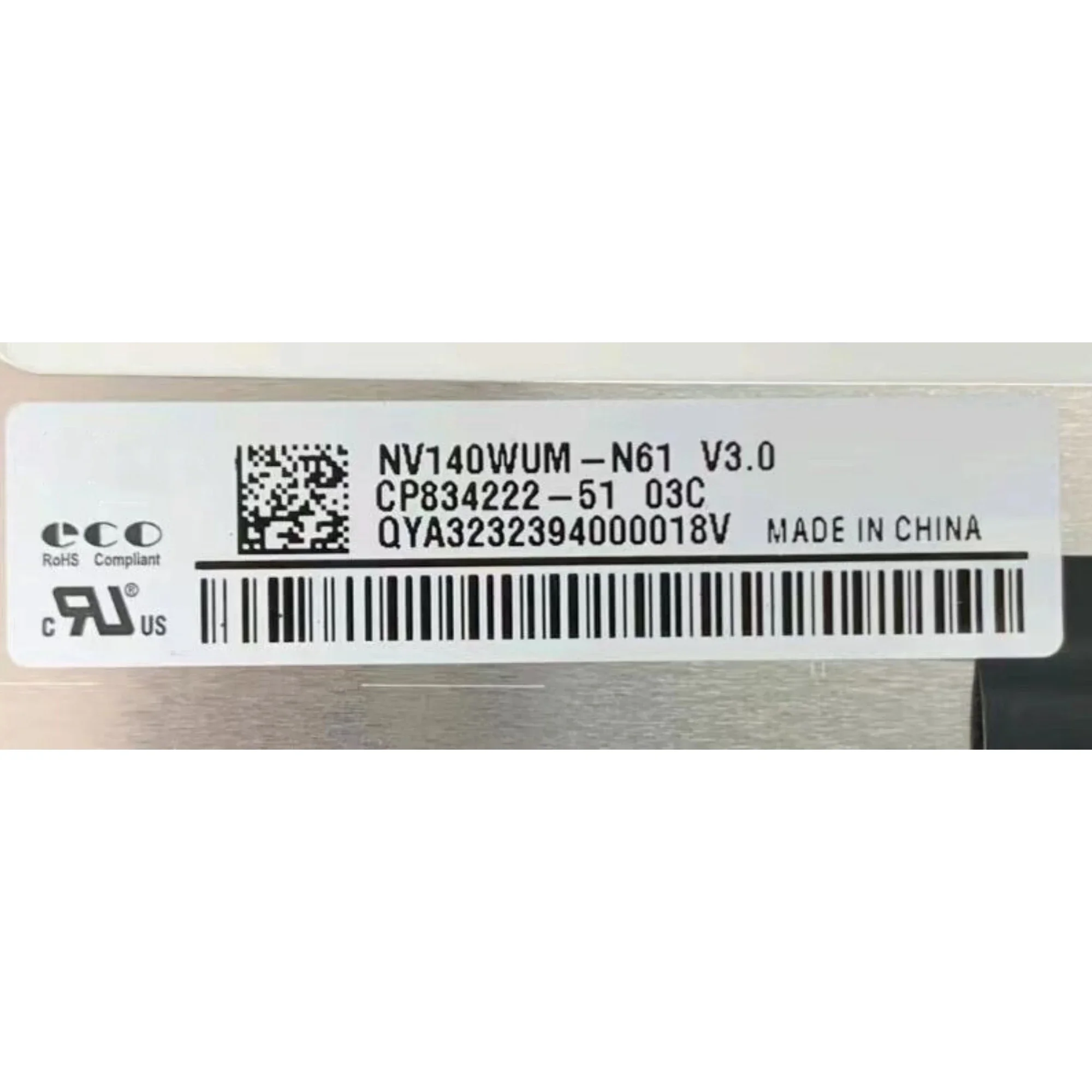 NV140WUM-N61 مصفوفة استبدال الكمبيوتر المحمول شاشة LCD لوحة عرض 14.0 بوصة IPS