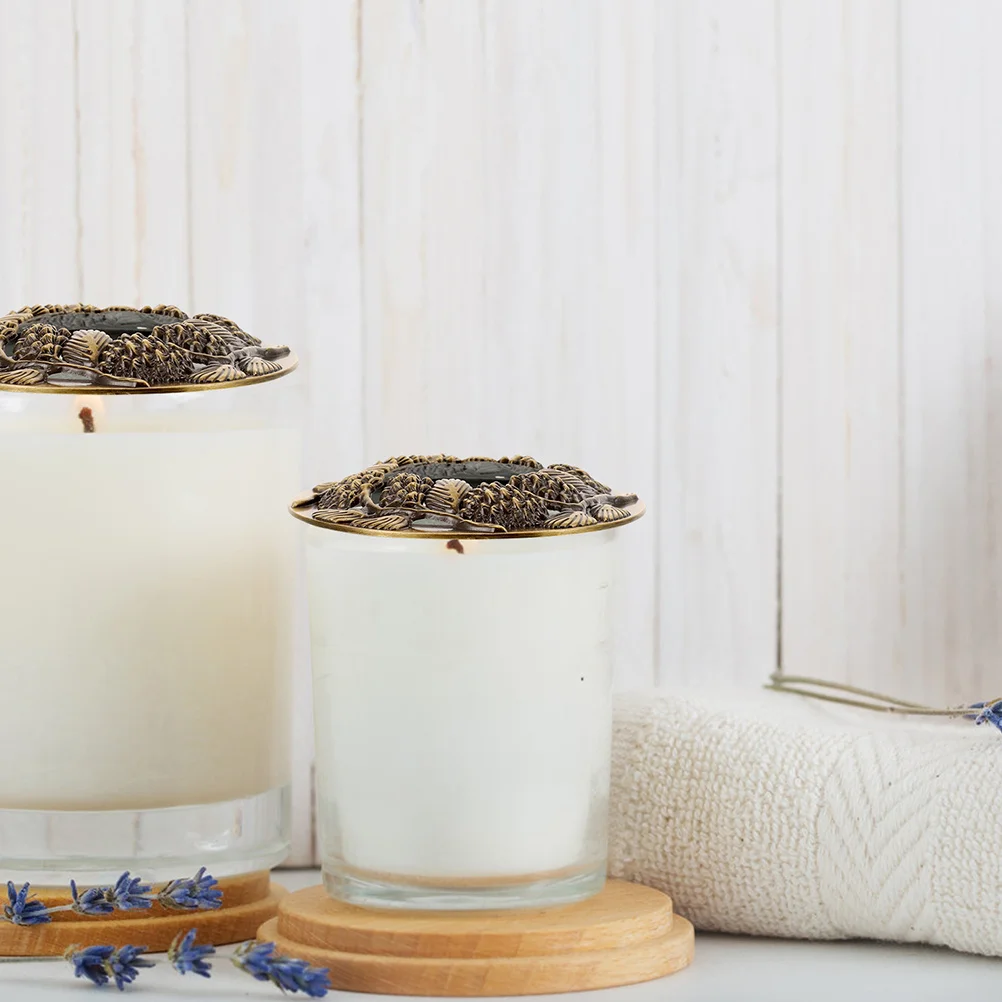 

2Pcs Metal Toppers Hollow Covers for Jar Scented Candles Prevent Wax Splashes Enhance Home