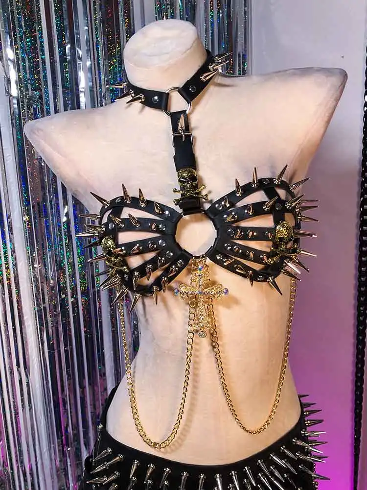 Harajuku DIY Emo 80s Gothic Tank Kawaii 90s Goth Eco Hand Made Grunge Rave Outfits Punk Rock Y2K Halter Camisole TOPS E-Girls