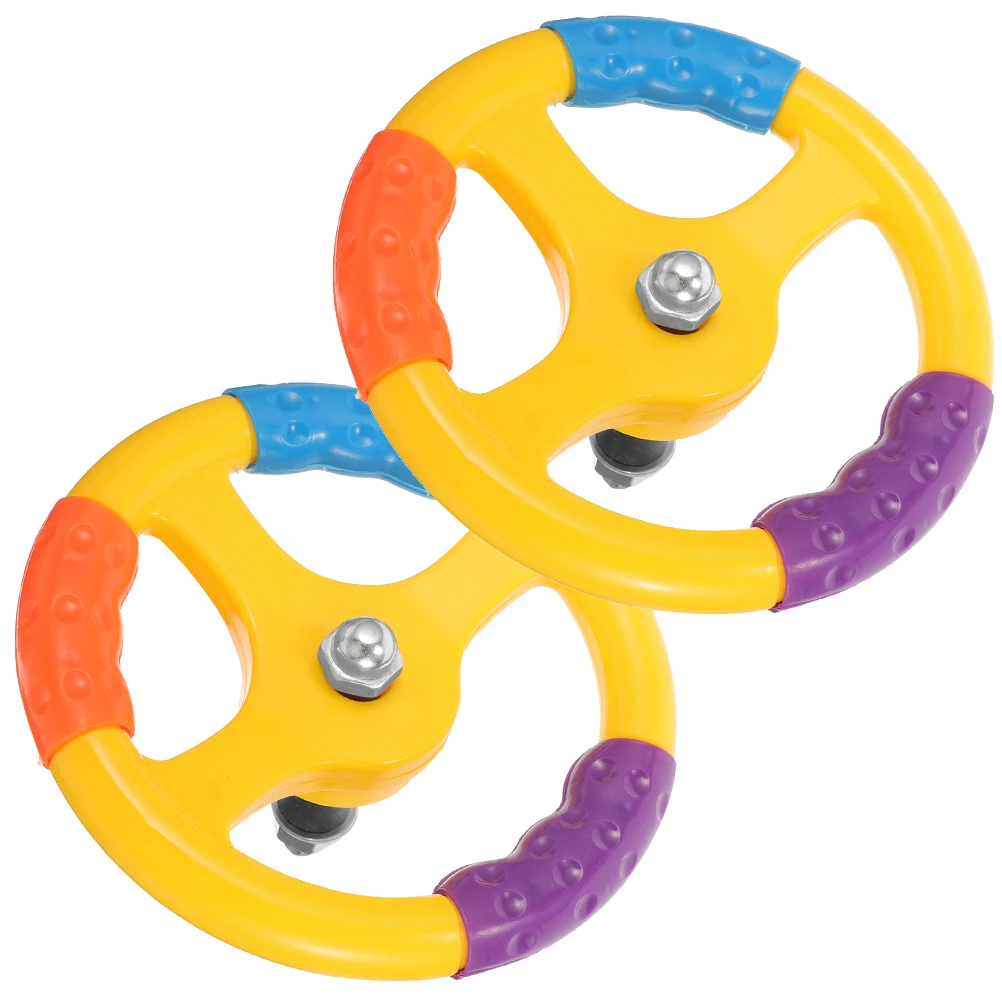 

2pcs Bumper Car Steering Wheel For Toddler Kids Simulated Play Plastic Pretend Universal Rocking Swing Car Accessory Durable