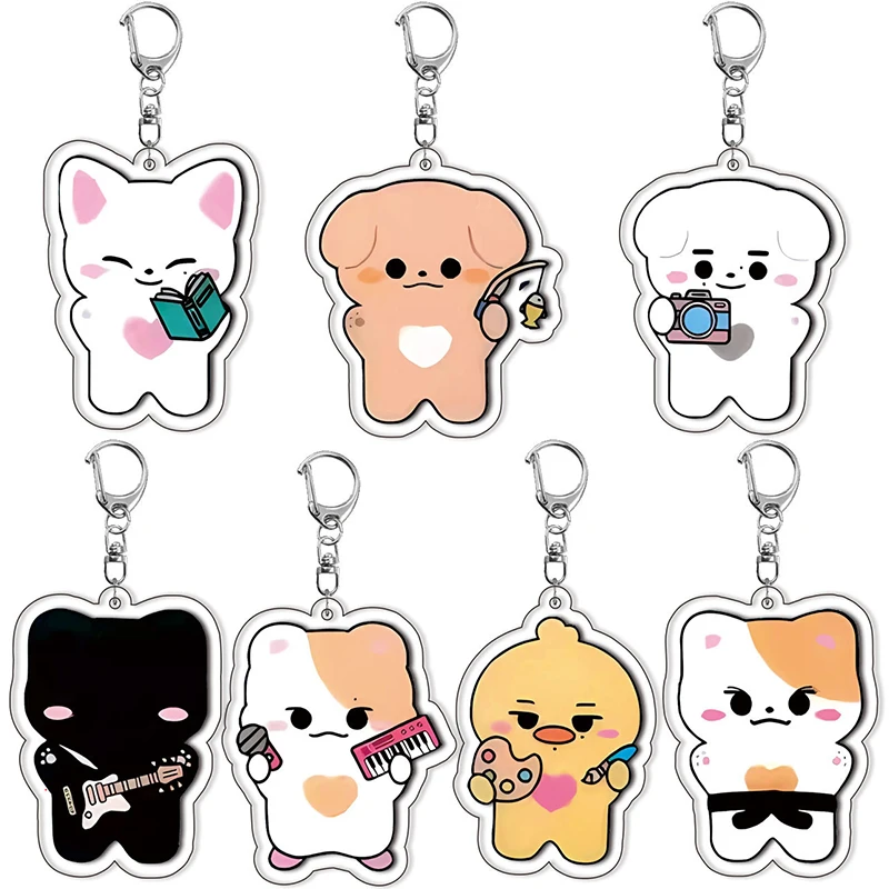 Прозрачный акриловый брелок-подвеска KPOP с героями мультфильмов SOOBIN YEONJUN BEOMGYU TAEHYUN HUENINGKAI, аксессуар для сумки, подарок для фанатов