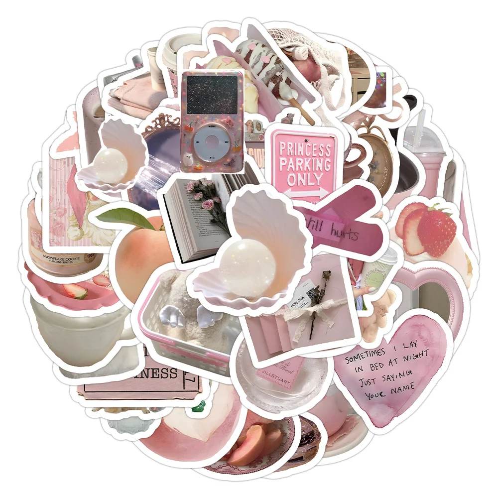 10/30/50pcs Kawaii Pink Cute Cartoon Stickers Aesthetic Decals Notebook Laptop Phone Suitcase Diary Decoration Sticker Kids Toy