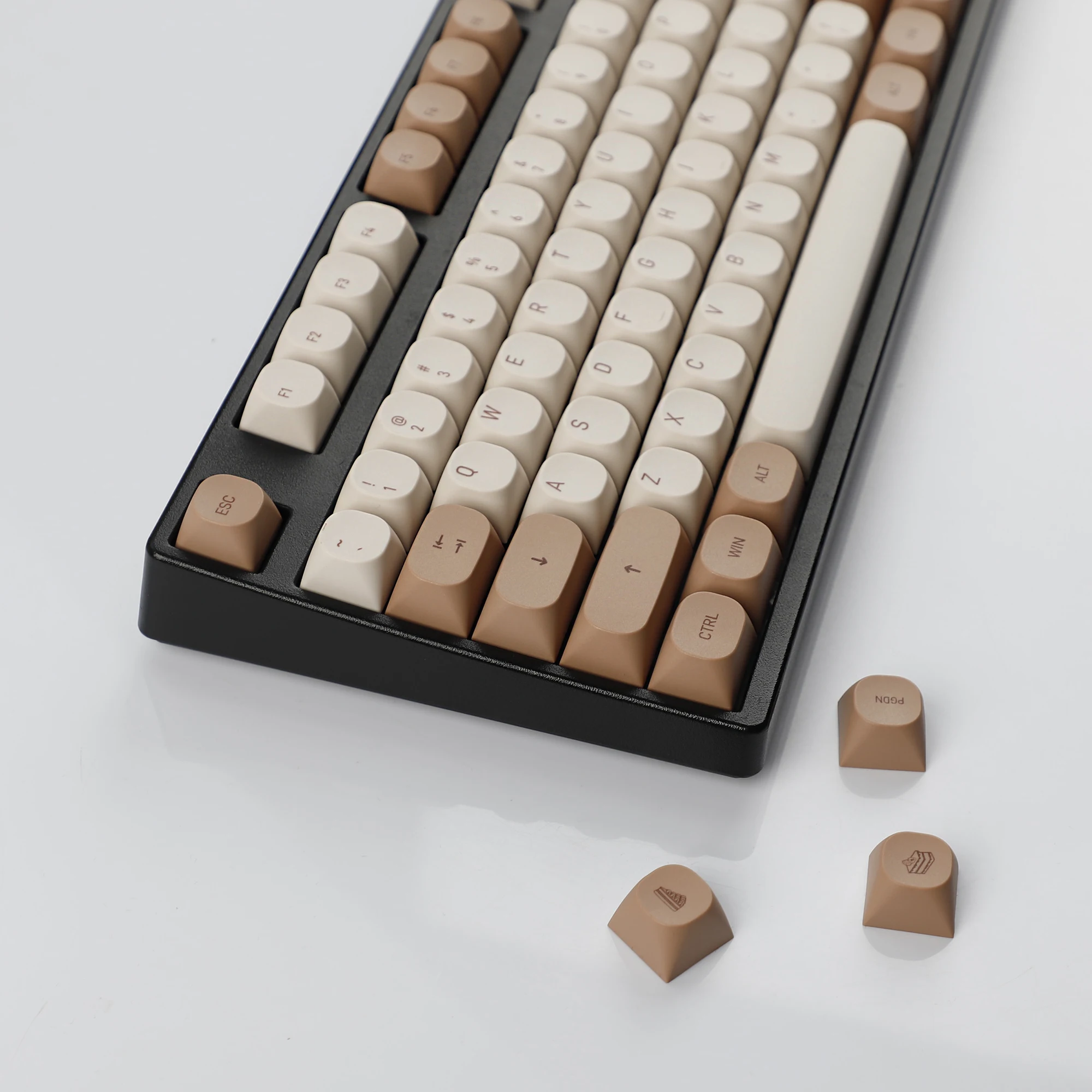 YMDK 119 مفتاح Tiramisu موضوع أغطية المفاتيح لطيف عشاق كعكة صغيرة نمط PBT صبغ Sub MA الملف الشخصي Keycap للوحة المفاتيح الميكانيكية MX