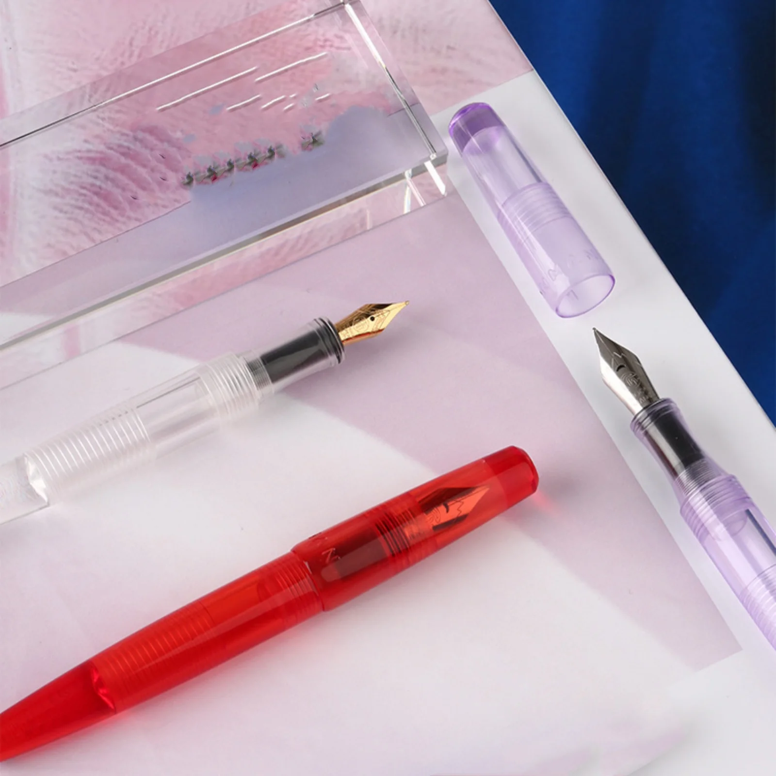 Majohn C2 Mini penna stilografica filo trasparente Twisting Pen Body penne per esercizi di scrittura per studenti di grande capacità di stoccaggio dell'inchiostro